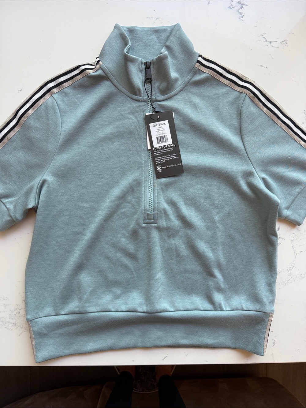 Alp N Rock AMARI HALF ZIP MOCK NECK SILVER BLUE & ELOISE MINI SKIRT size small - Picture 4 of 15